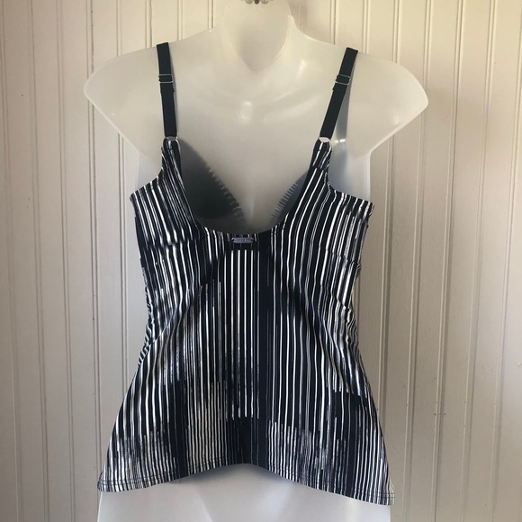 CALVIN KLEIN Retail $78 Black Twist Front Tankini Swim Top Size Small - Picture 4 of 6